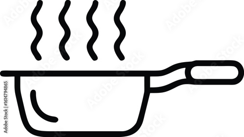 Frying Pan Icon Symbol of Cooking Food Preparation Meal Recipe Culinary Kitchen
