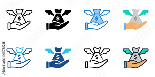 Angel Investors icon set multiple style collection 
