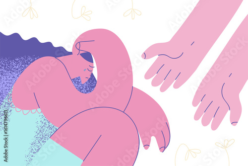 Depression, helping hand, grief concept