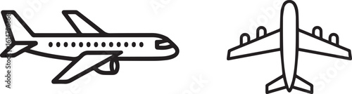 Minimal Plane Icon  Transparent Airplane Vector for Travel & Flight UI Design