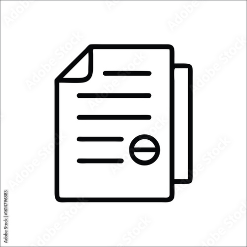 Document Approval Icon Vector Illustration Depicting Agreement and Validation Process