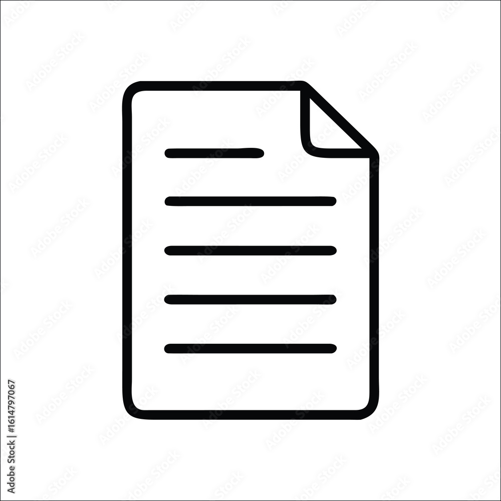Single Page Document Icon Vector Illustration Representing Information and Records Single Page Document Icon Vector Illustration Representing Information and Records