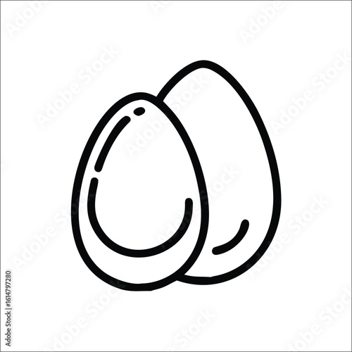 Two Fresh Eggs Illustration: Simple Food Icon for Breakfast, Cooking, and Healthy Eating Design