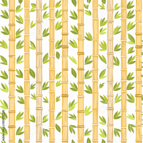 Beautiful vector seamless pattern with hand drawn bamboo lattice in vacation style. Ready print design.