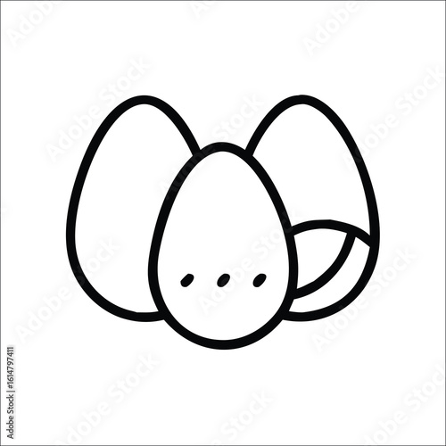 Three Eggs Illustration: Simple Food Icon for Breakfast, Cooking, and Healthy Eating