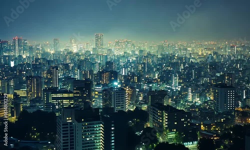 Wallpaper Mural City lights panorama nighttime view Torontodigital.ca