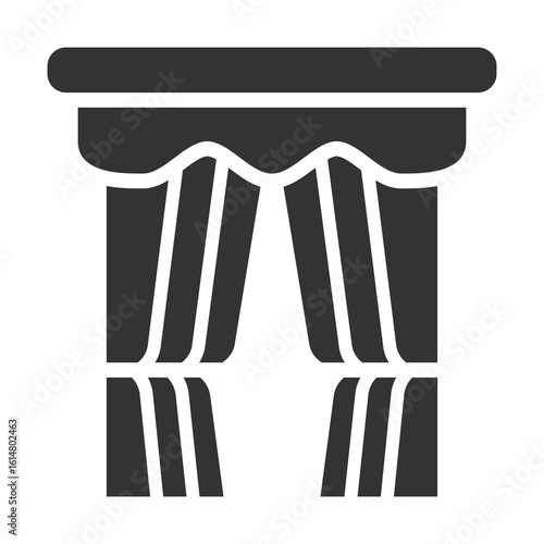 Curtain Icon Glyph Style. Vector Illustration Design