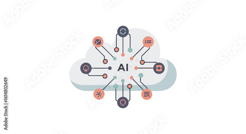 Cloud-Based AI Revolution: a captivating and informative visual representation of artificial intelligence integrated within a cloud environment.