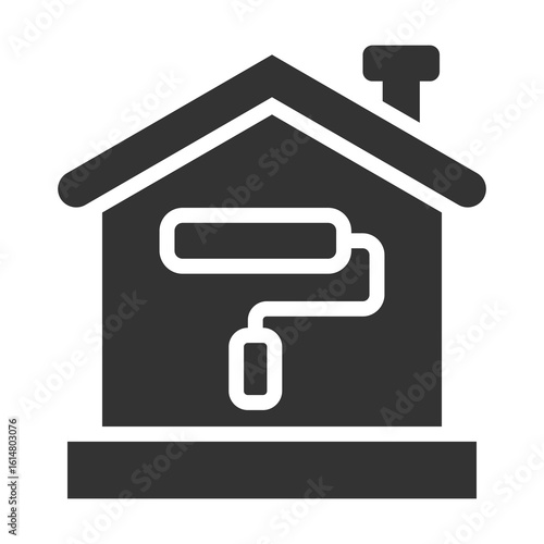 House Renovation Icon Glyph Style. Vector Illustration Design