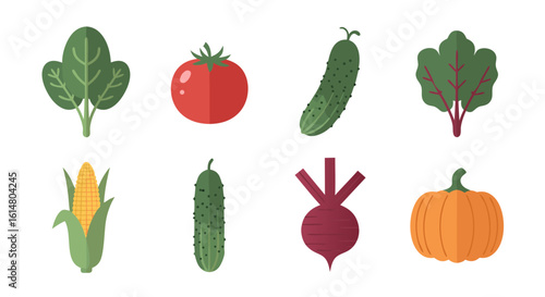 Fresh Harvest: A vibrant array of fresh, nutritious vegetables showcased with artistic flair, featuring a medley of colorful and appealing edible delights.
