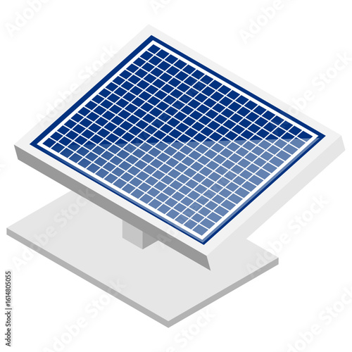 ソーラーパネル　太陽光パネル　単体　ベクターイラスト　環境保護