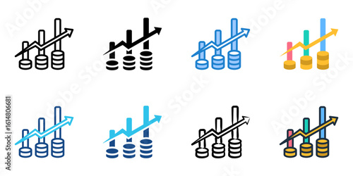 EBITDA icon set multiple style collection 