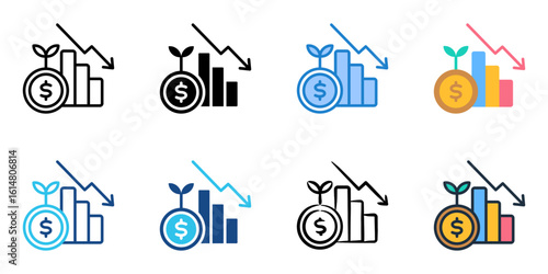 Dilution icon set multiple style collection 