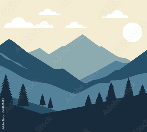 Landscape mountain vector illustration