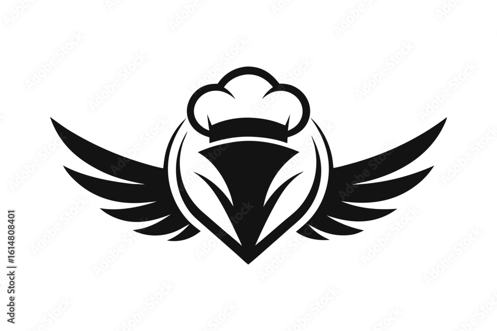 Obraz premium minimalist logo design featuring a stylized chef with wings