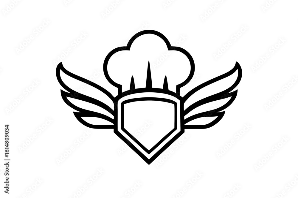 Obraz premium minimalist logo design featuring a stylized chef with wings