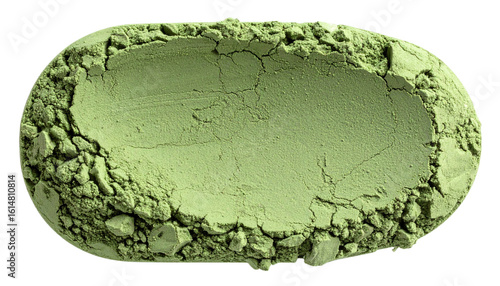 Vibrant green matcha powder texture closeup offers healthy ingredient appeal for culinary and wellness uses