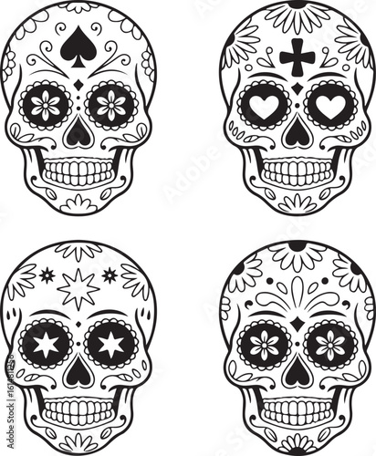  Colorful Mexican Sugar Skull – Día de los Muertos Vector Art
2️⃣ Traditional Day of the Dead Sugar Skull Illustration
3️⃣ Floral Mexican Sugar Skull – Decorative Calavera Design
4️⃣ Hand Drawn Sugar 