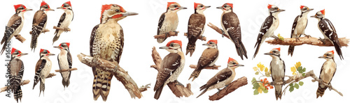 Woodpecker watercolor clipart