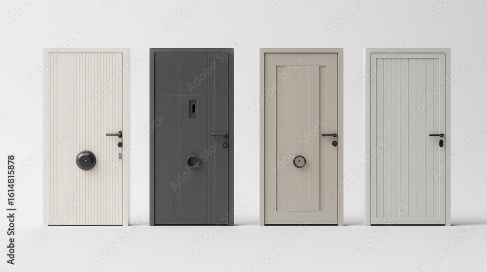 Naklejka premium Modern Minimalist Interior Doors Collection Design Elements