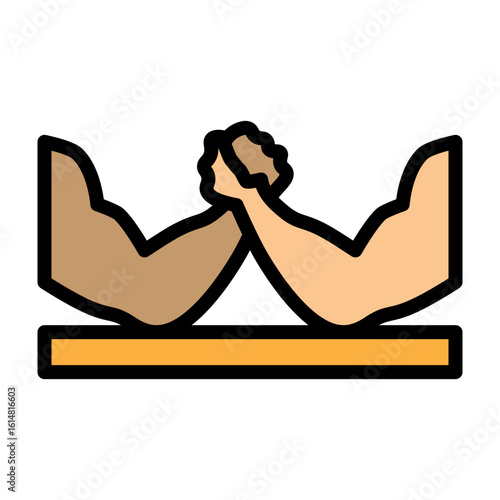 Arm Wrestling Vector Filled Icon Design