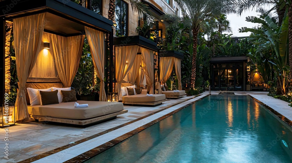 custom made wallpaper toronto digitalLuxury lounge chairs by the pool