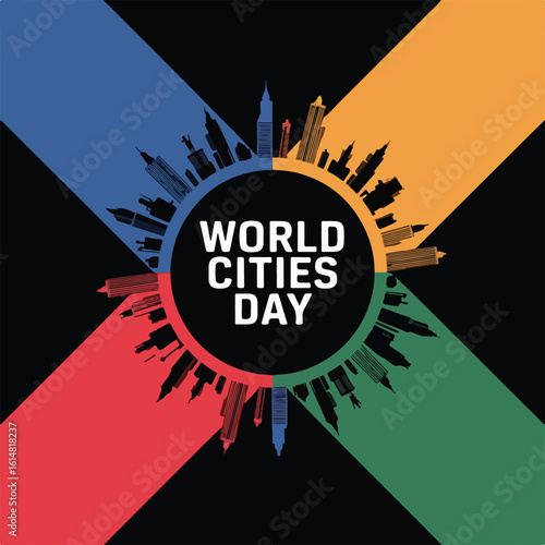 World Cities Day • Urban Sustainability & Global Cityscape Illustration.