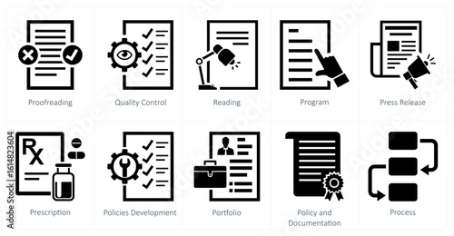 A set of 10 mix icons as proofreading, quality control, reading