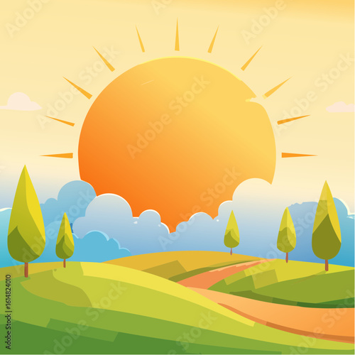 Soleil qui brille, été, campagne, nature  