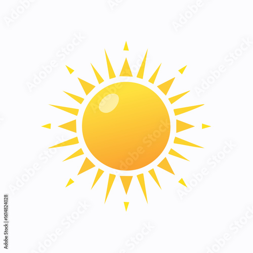Jolie illustration d'un soleil qui brille, arrière plan clair uni