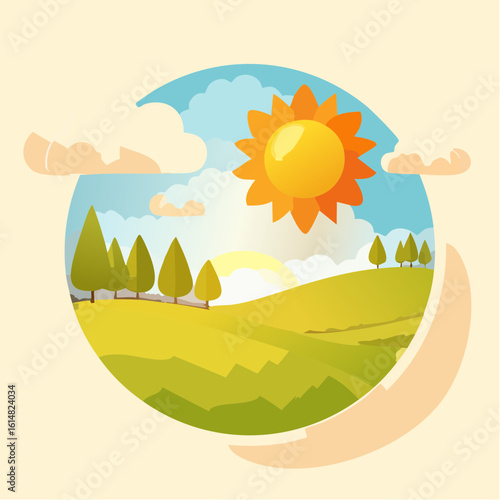 Soleil qui brille, été, campagne, nature  