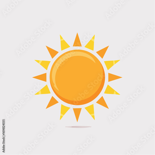 Jolie illustration d'un soleil qui brille, arrière plan clair uni