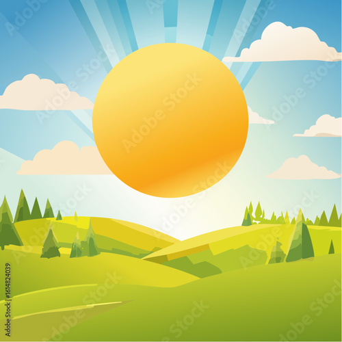 Soleil qui brille, été, campagne, nature  