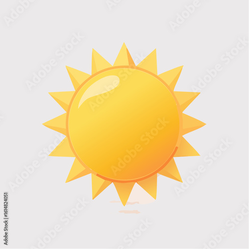 Jolie illustration d'un soleil qui brille, arrière plan clair uni