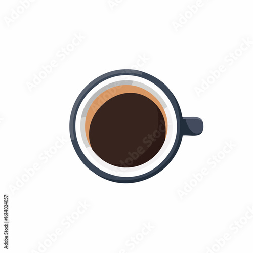 Jolie illustration d'une tasse de café ,vue du dessus