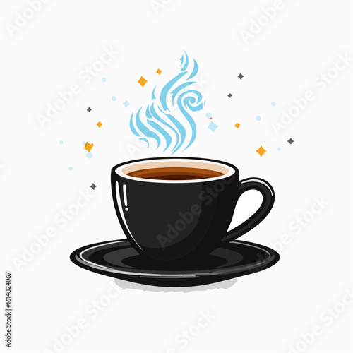 Illustration d'une tasse de café fumante