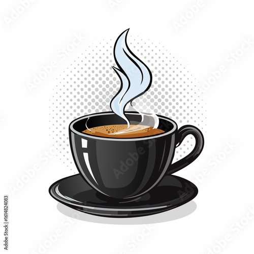 Illustration d'une tasse de café fumante