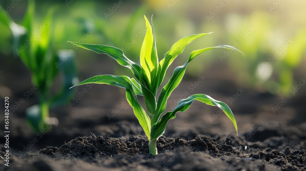 Obraz premium maize young corn plant