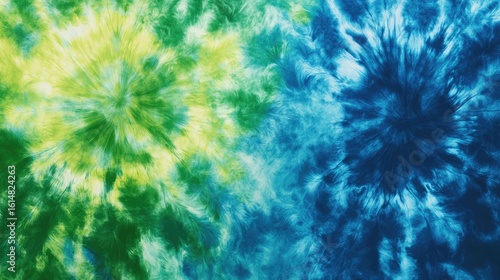 vibrant green and blue tie dye