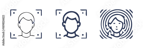 Face recognition biometric security identification scan technology authentication system access control person human on transparent background