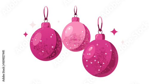 Pink christmas ornaments vector illustration for holiday decoration and festive season design elements