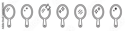 Mirror icons set. Mirror online icon.