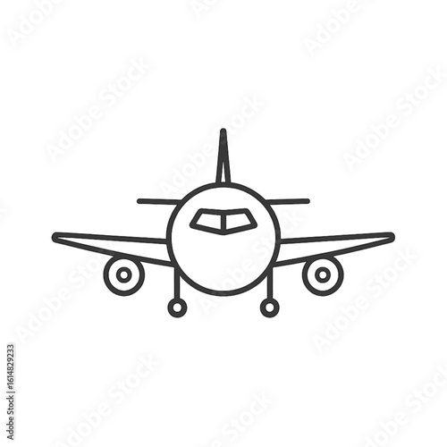Airport service for travel airplane front view icon transparent background
