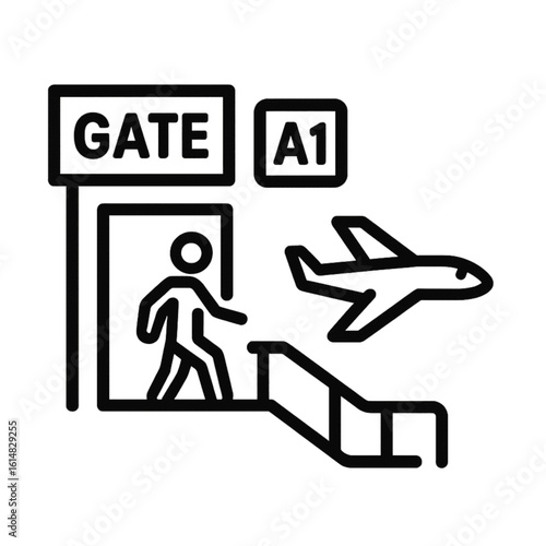 Airport service for traveling airplane gate icon transparent background