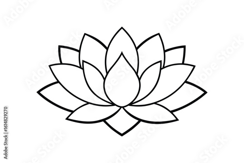 Line art design illustration of a lotus flower.eps