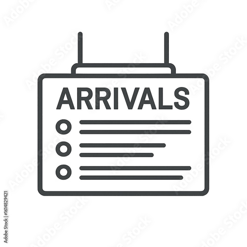 Airport service for travel arrival board icon transparent background