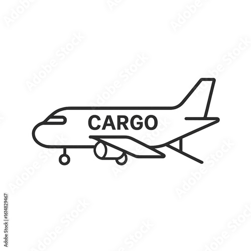 Airport service for traveling cargo plane icon transparent background