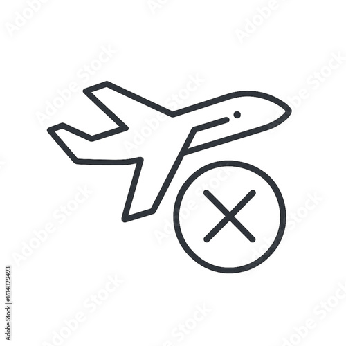 Airport service for travel canceled flight icon transparent background