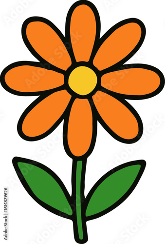 orange flower vector