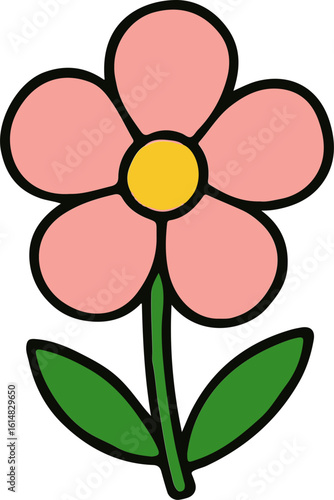 pink flower isolated on white